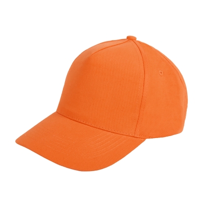 Бейсболка "Optima S", 5 клиньев, металлическая застежка; оранжевый; 100% хлопок; плотность 175 г/м2, оранжевый, хлопок 100%, плотность 175 г/м2