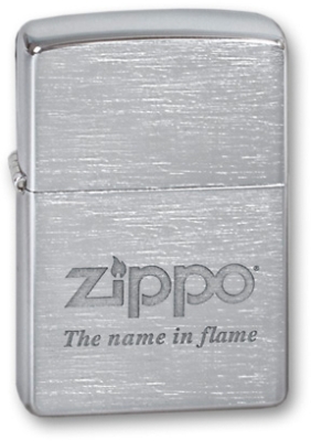 Зажигалка ZIPPO Name In Flame, с покрытием Brushed Chrome, латунь/сталь, серебристая, 38x13x57 мм, серебристый