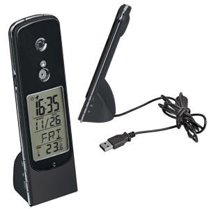 Интернет-телефон с камерой, часами, будильником и термометром; 17х5х4 см; пластик, черный, пластик