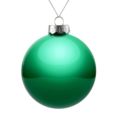 Елочный шар Finery Gloss, 10 см, глянцевый зеленый, зеленый, картон, стекло