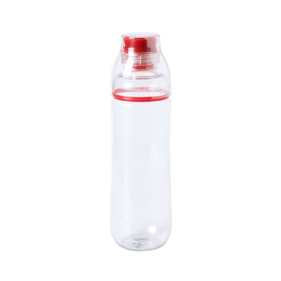Бутылка для воды FIT, 700 мл; 24,5х7,4см, прозрачный с красным, пластик rPET, прозрачный, красный, пластик - rpet
