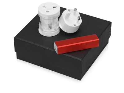 Подарочный набор Charge с адаптером и зарядным устройством, красный, пластик, металл