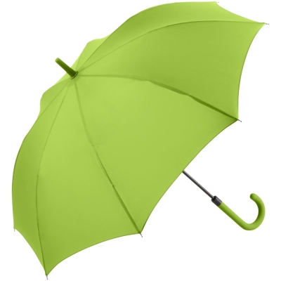 Зонт-трость Fashion, зеленое яблоко, зеленый, купол - эпонж; ручка - пластик, оцинкованная сталь, покрытие софт-тач; каркас - стеклопластик