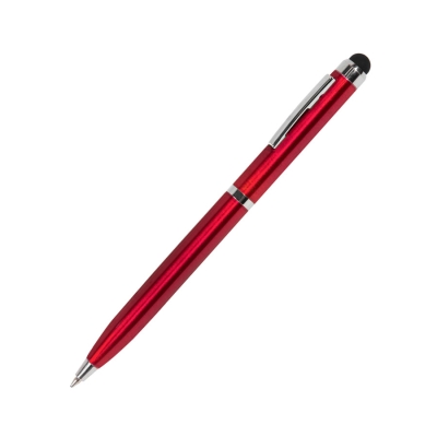 CLICKER TOUCH, ручка шариковая со стилусом для сенсорных экранов, красный/хром, металл, красный, серебристый, металл