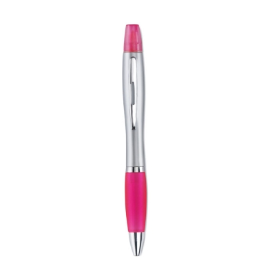 Ручка шариковая 2 в 1, розовый, пластик