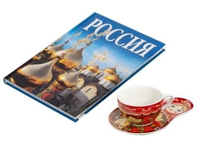 Набор «Моя Россия», белый, красный, голубой, бумага, керамика