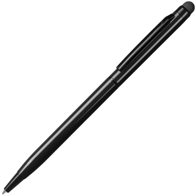 TOUCHWRITER  BLACK, ручка шариковая со стилусом для сенсорных экранов, черный/черный, алюминий, черный, алюминий