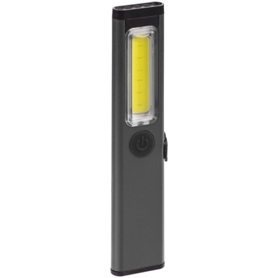 Фонарик-факел аккумуляторный Wallis с магнитом, серый, серый, пластик