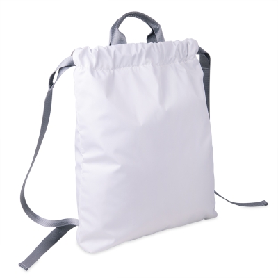 Рюкзак RUN, белый, 48х40см, 100% нейлон, белый, серый, нейлон