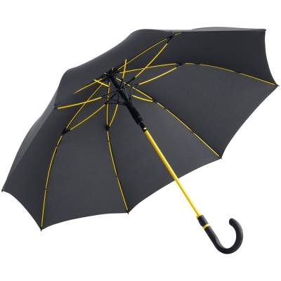 Зонт-трость с цветными спицами Color Style, желтый, желтый, 190t; ручка - пластик, купол - эпонж, сталь, покрытие софт-тач; каркас - стеклопластик