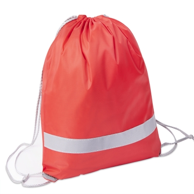 Рюкзак мешок со светоотражающей полосой RAY, красный, 35*41 см, полиэстер 210D, красный, 100% полиэстер, 210d