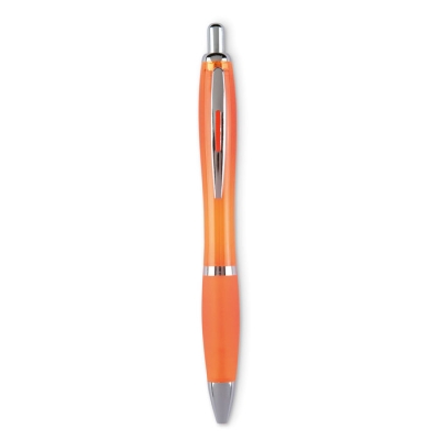 Шариковая ручка синие чернила, оранжевый, пластик