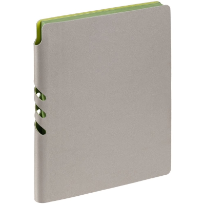 Ежедневник Flexpen, недатированный, серебристо-зеленый, зеленый, серебристый, кожзам