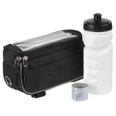 Набор велосипедиста Downhill, черный, черный, бутылка - полиэтилен; браслет - пвх; металл; сумка - полиэстер