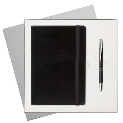 Подарочный набор Voyage BtoBook, черный (ежедневник, ручка), черный