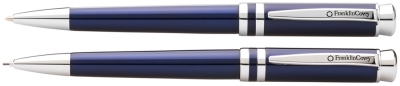 Набор FranklinCovey Freemont: шариковая ручка и карандаш 0.9мм Цвет - синий., синий, латунь, нержавеющая сталь