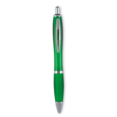 Шариковая ручка синие чернила, прозрачно-зеленый, пластик