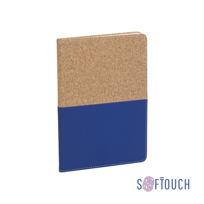 Блокнот "Фьюджи", формат А5, покрытие soft touch+пробка, синий, имитация кожи/пробка