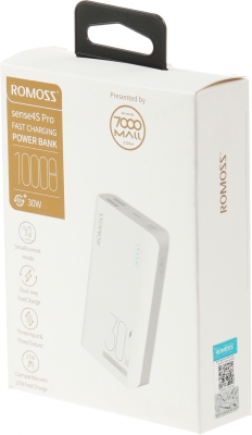 Мобильный аккумулятор Romoss Sense 4S Pro 10000mAh QC 3A белый