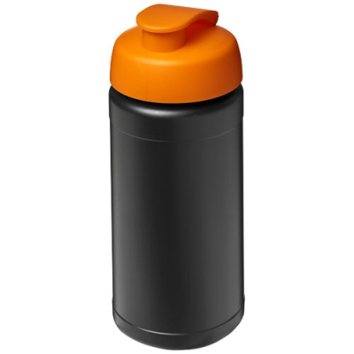 Спортивная бутылка Baseline из переработанных материалов объемом 500 мл с откидывающейся крышкой, оранжевый