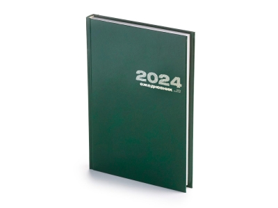 Ежедневник А5 датированный «Бумвинил» на 2024 год, зеленый, картон