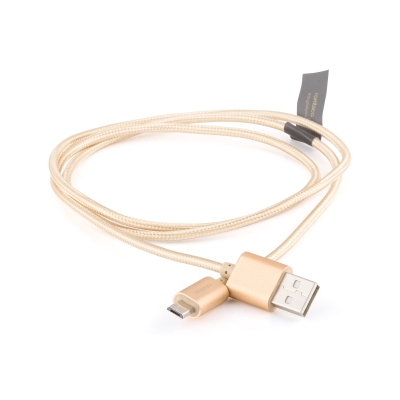 Кабель Micro USB Rombica Twist Gold, металл