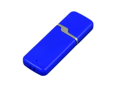 USB 2.0- флешка на 4 Гб с оригинальным колпачком, синий, пластик