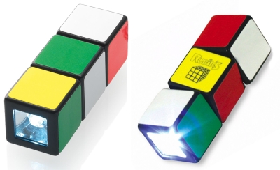 Брелки с фонариком «Кубик Рубика», пластик авс (черный)
