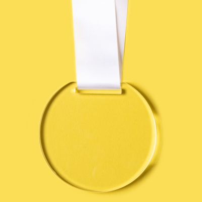 Медаль GLORY в подарочной упаковке, акрил, прозрачный, акрил, полиэстер