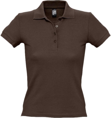 Рубашка поло женская People 210, шоколадно-коричневая, коричневый, хлопок