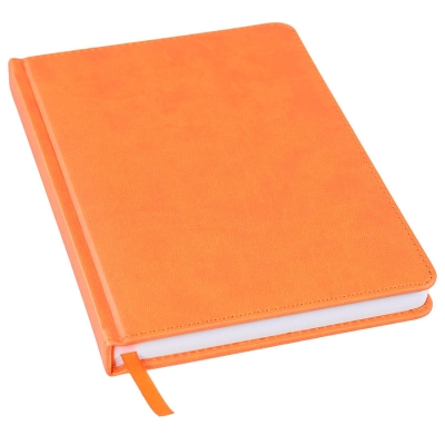 Ежедневник недатированный Bliss, А5,  оранжевый, белый блок, без обреза, оранжевый, pu velvet