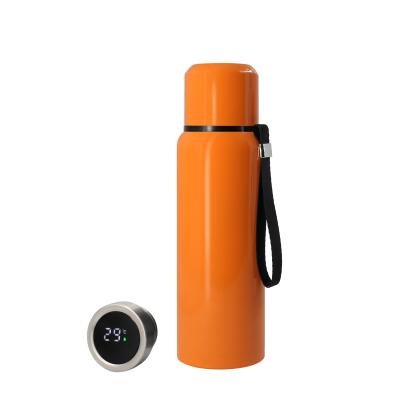 Термос S-travel New с датчиком температуры 600 мл. (оранжевый), оранжевый, металл