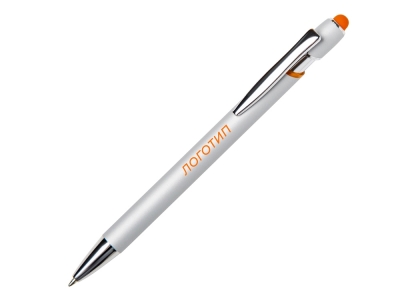 Ручка-стилус металлическая шариковая «Sway Monochrome» с цветным зеркальным слоем, оранжевый, серебристый
