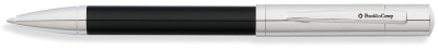 Шариковая ручка FranklinCovey Greenwich. Цвет - черный + хромовый., серебристый, латунь, нержавеющая сталь