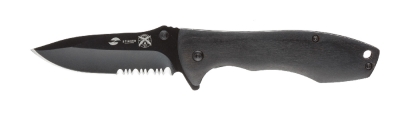 Нож складной Stinger, 80 мм, (чёрный), материал рукояти: сталь/дерево пакка (чёрный), черный