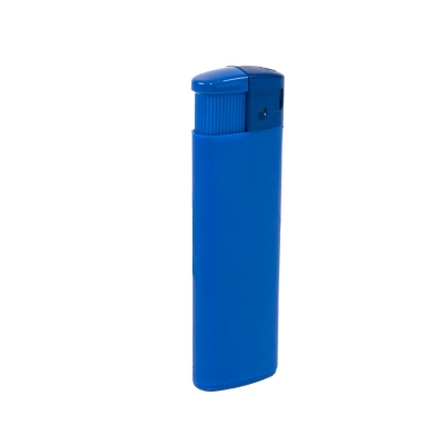 Зажигалка пьезо ISKRA, синяя, 8,24х2,52х1,17 см, пластик/тампопечать, синий, пластик