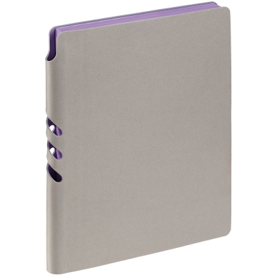 Ежедневник Flexpen, недатированный, серебристо-фиолетовый, фиолетовый, серебристый, кожзам