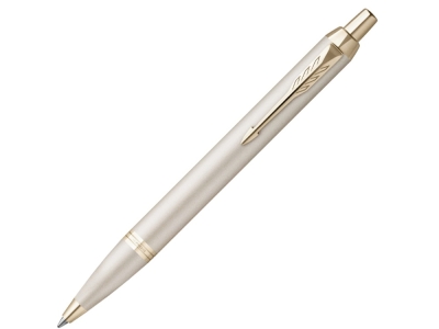 Ручка шариковая Parker IM, белый, желтый, серебристый, металл