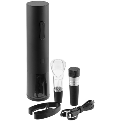 Винный набор сo штопором HuoHou Electric Wine Bottle Opener, черный, черный, пластик; нержавеющая сталь