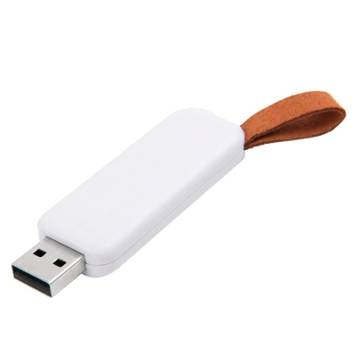 USB flash-карта STRAP (16Гб), белый, 5,6х2,3х0,8см, пластик, белый, пластик