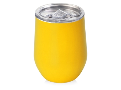 Вакуумная термокружка «Sense», непротекаемая крышка, крафтовая упаковка, желтый, металл