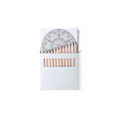 Набор цветных карандашей с раскрасками BOLTEX, 9х9х1см, бумага, дерево, картон, белый, бумага, дерево, картон