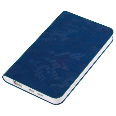 Универсальный аккумулятор "Tabby" (5000mAh), синий, 7,5х12,1х1,1см, синий, пластик, искусственная кожа