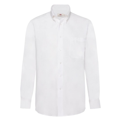 Рубашка "Long Sleeve Oxford Shirt", белый_2XL, 70% х/б, 30% п/э, 130 г/м2, белый, хлопок 70%, полиэстер 30%, плотность 130 г/м2