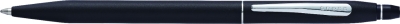 Шариковая ручка Cross Click в блистере, с доп. гелевым стержнем черного цвета. Цвет - мат. черный, черный, латунь