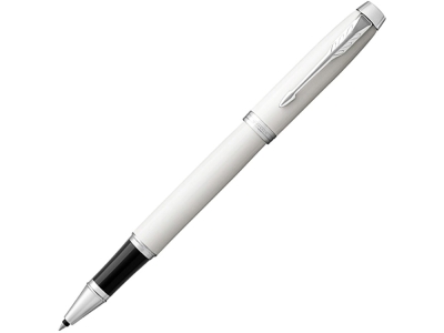 Ручка роллер Parker IM, черный, белый, серебристый, металл