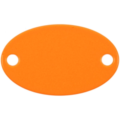 Шильдик металлический Alfa Oval, оранжевый неон, оранжевый
