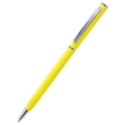 Ручка металлическая Tinny Soft софт-тач, желтая, желтый