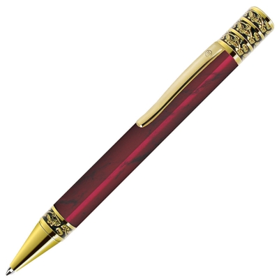 GRAND, ручка шариковая, красный/золотистый, металл, красный, золотистый, металл