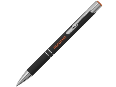 Ручка металлическая шариковая «Legend Mirror Gum» soft-touch, черный, оранжевый, soft touch